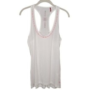 Alp N Rock Tank Top Womens Size XS White‎ Racerback Embroidered Yoga Gym Workout